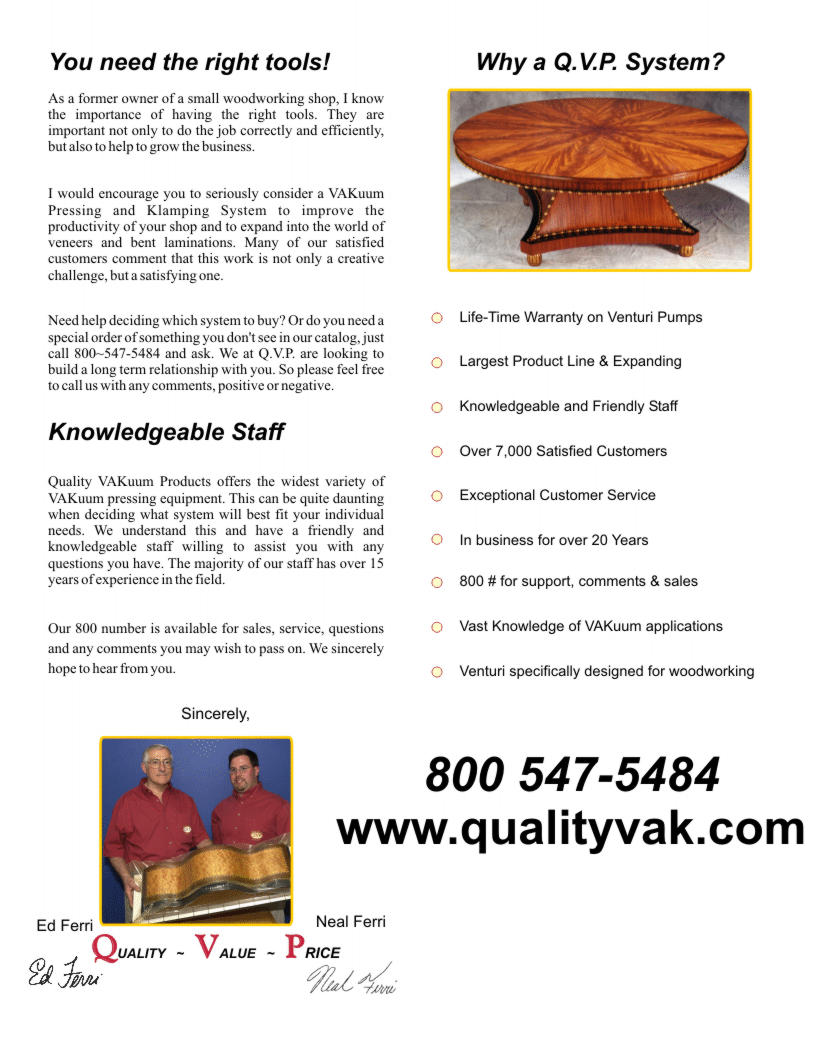 Quality VAKuum Products Brochure Page 2