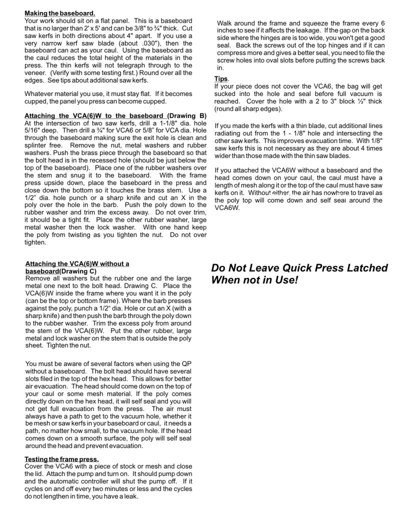 INSTRUCTIONS FOR Q.V.P. Quick Press Page 2