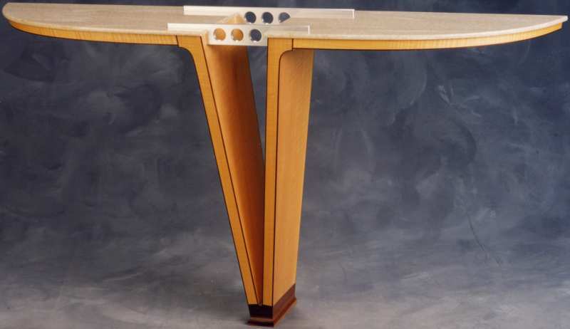 modern veneered table by Covington Woodworks