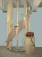 Stair case stringer in a vacuum bag system