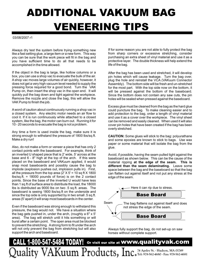 How to assemble your bag and basic veneering principles. Page 4