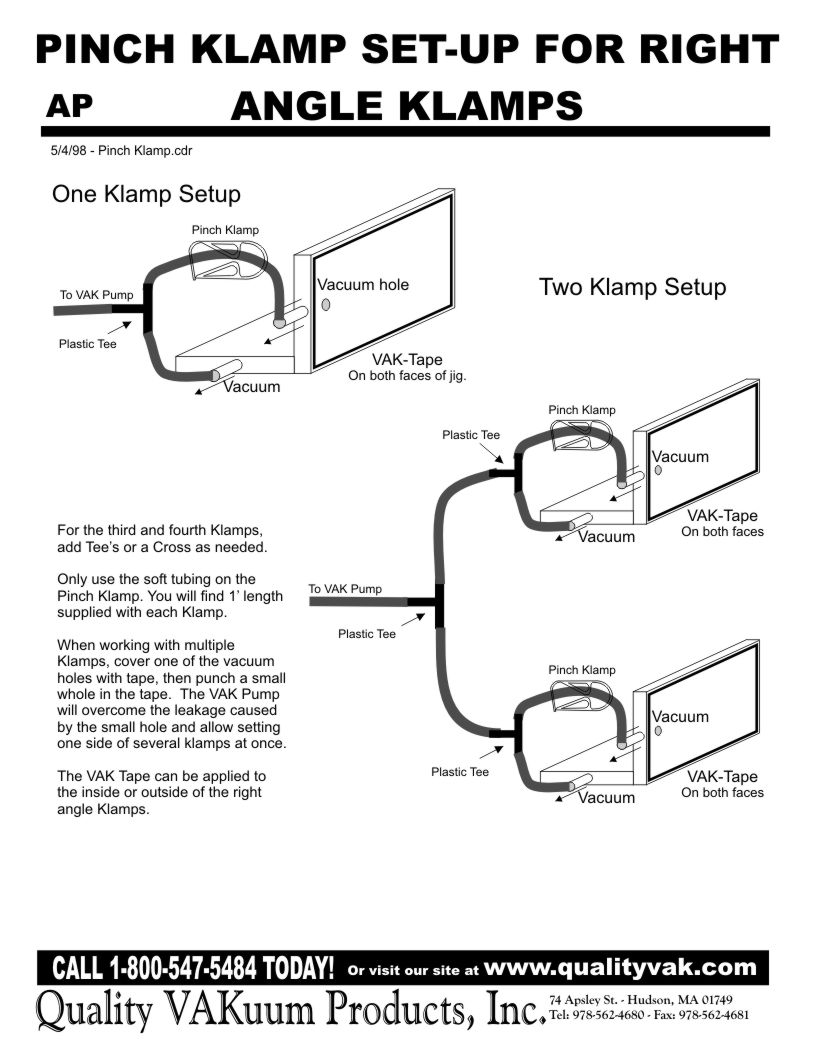 Pinch clamp for keeping vacuum from jig instructions